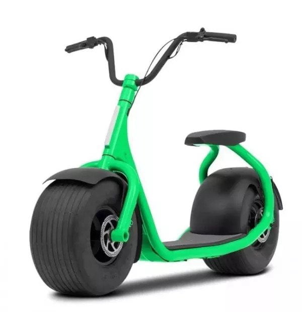 Electric Scooter with Heat Resistant Wheels Green